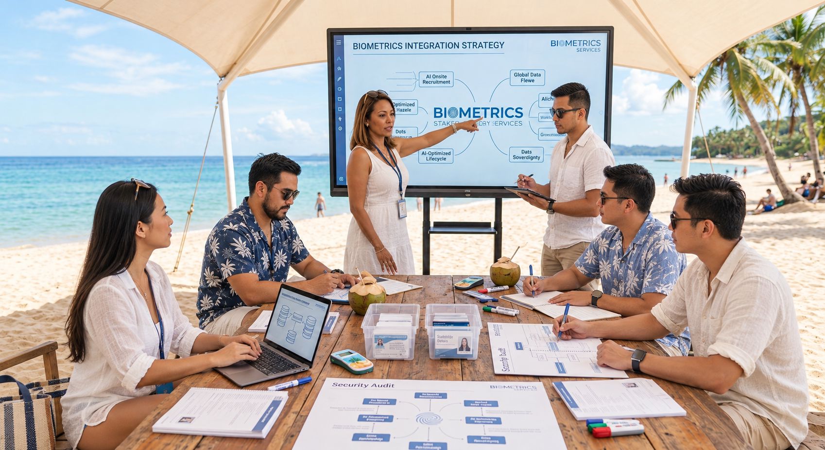 Workforce team working together in an office